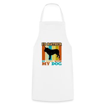 Australian Cattle Dog Liebe Silhouette Retro Sonnenuntergang - Kochschürze - Weiß - Vorne - AI Model Male 185 dark (185cm)