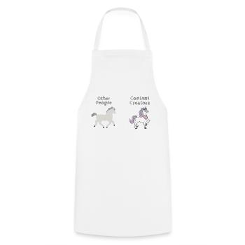 Content Creators - Other People - Cooking Apron - white - Front - AI Model Male 185 dark (185cm)