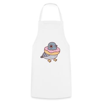Niedliche Taube mit Donut um den Hals - Kochschürze - Weiß - Vorne - AI Model Male 185 dark (185cm)