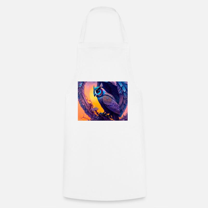 Owl - Cooking Apron - white