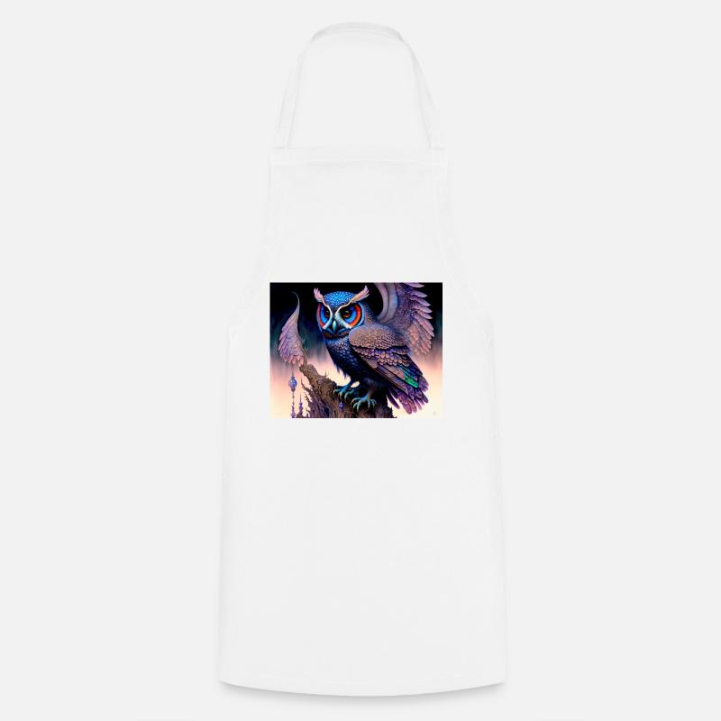 Owl - Cooking Apron - white