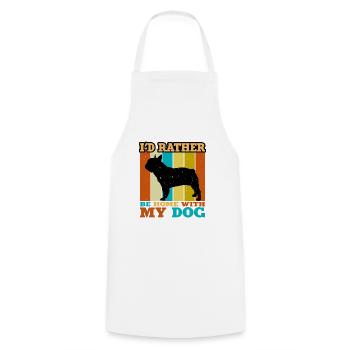 Amoureux du Bouledogue Français Silhouette Vintage Coucher de Soleil - Tablier de cuisine - blanc - Devant - AI Model Male 185 dark (185cm)