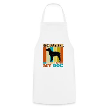 Épagneul Français Dog Lover Silhouette Vintage Sunset - Tablier de cuisine - blanc - Devant - AI Model Male 185 dark (185cm)