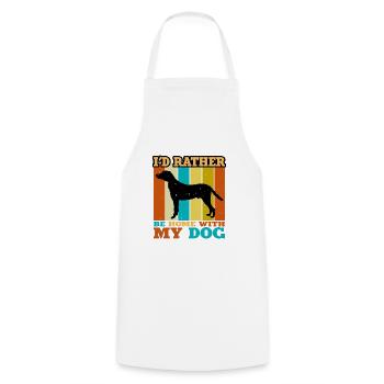 Hamiltonstovare Dog Love Silhouette Vintage Sunset - Kochschürze - Weiß - Vorne - AI Model Male 185 dark (185cm)