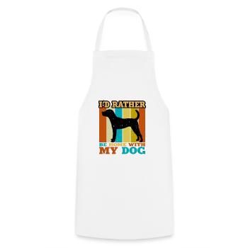 Jack Russell Dog Lover Silhouette Vintage Sunset - Tablier de cuisine - blanc - Devant - AI Model Male 185 dark (185cm)