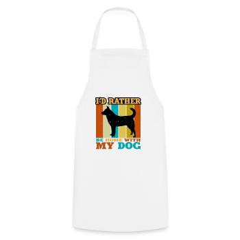 Jindo Dog Silhouette Vintage Sunset for Dog Lovers - Cooking Apron - white - Front - AI Model Male 185 dark (185cm)