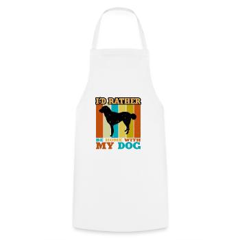 Kuchi Afghan Shepard Dog Silhouette Rétro Coucher de soleil - Tablier de cuisine - blanc - Devant - AI Model Male 185 dark (185cm)