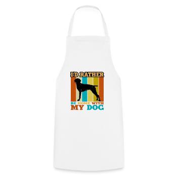 Old Danish Pointer Dog Silhouette Retro Sunset - Cooking Apron - white - Front - AI Model Male 185 dark (185cm)