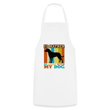 Uruguayan Cimarron Dog Silhouette Retro Sunset - Cooking Apron - white - Front - AI Model Male 185 dark (185cm)