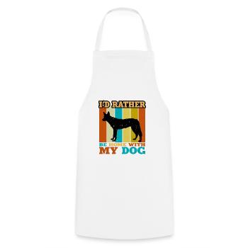 Tamaskan Dog Lover Silhouette Vintage Sunset - Cooking Apron - white - Front - AI Model Male 185 dark (185cm)
