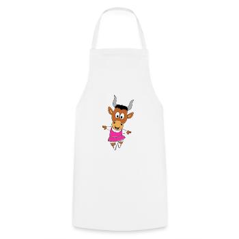 TANZEN - TÄNZERIN - BALLETT - BALLERINA - STIER - Kochschürze - Weiß - Vorne - AI Model Male 185 dark (185cm)