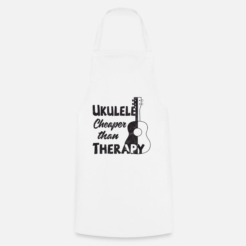 Ukulele! Cheaper than therapy - Kochschürze - Weiß