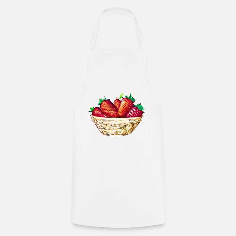 Erdbeeren Erdbeere Korb Erdbeerfeld - Kochschürze - Weiß