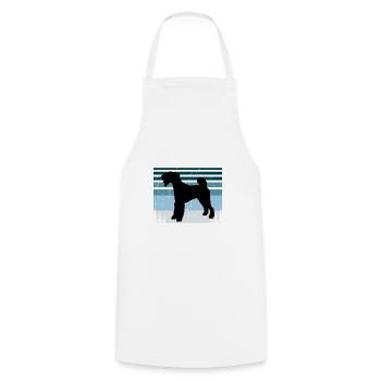 Airedale Terrier Hundeliebhaber Silhouette Retro Sonnenuntergang - Kochschürze - Weiß - Vorne - AI Model Male 185 dark (185cm)