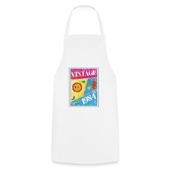 Millésime 1984 - Tablier de cuisine - blanc - Devant - AI Model Male 185 dark (185cm)