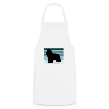 Briard Dog Lover Silhouette Vintage Sunset - Cooking Apron - white - Front - AI Model Male 185 dark (185cm)