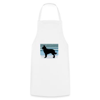 Chien de berger croate Amour Silhouette Rétro Coucher de soleil - Tablier de cuisine - blanc - Devant - AI Model Male 185 dark (185cm)