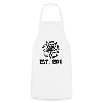 1971 Vintage - Cooking Apron - white - Front - AI Model Male 185 dark (185cm)