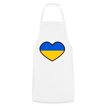 Ukraine Heart - Cooking Apron - white - Front - AI Model Male 185 dark (185cm)