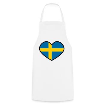 Sweden heart - Cooking Apron - white - Front - AI Model Male 185 dark (185cm)