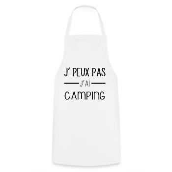 Camping passion, l'aventure au cur de la nature! - Tablier de cuisine - blanc - Devant - AI Model Male 185 dark (185cm)