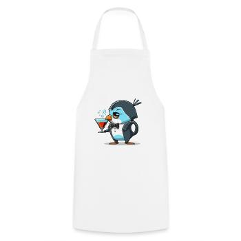 Fancy Penguin - Cooking Apron - white - Front - AI Model Male 185 dark (185cm)