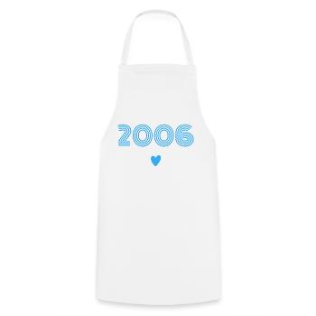 Born in 2006 boy - Cooking Apron - white - Front - AI Model Male 185 dark (185cm)