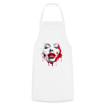 Visage de femme Lèvres rouges - Tablier de cuisine - blanc - Devant - AI Model Male 185 dark (185cm)