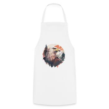 Eagle Head Nature Nature Forêt Arbres Montagnes - Tablier de cuisine - blanc - Devant - AI Model Male 185 dark (185cm)