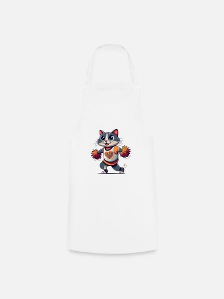 Cheerleader Katze Cheerleading Geschenkidee - Kochschürze - Weiß