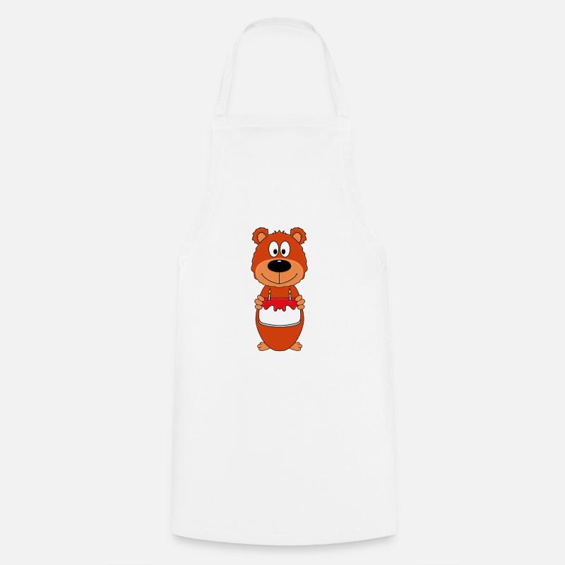 GEBURTSTAG - TEDDY - BÄR - TEDDYBÄR - TORTE - Kochschürze - Weiß