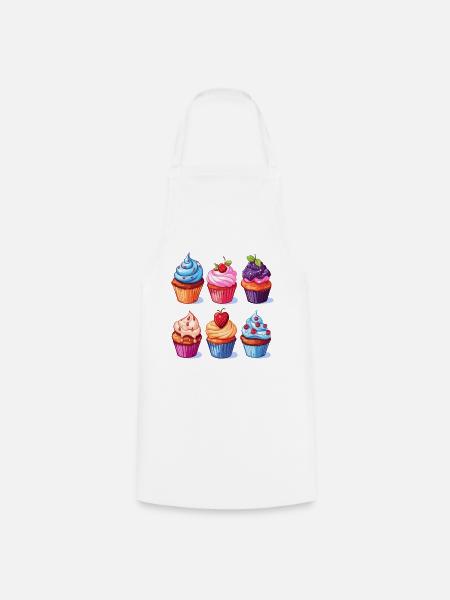 Cupcakes Cupcake Süßigkeiten Backwaren - Kochschürze - Weiß