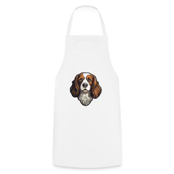 Alpine Spaniel Dog Breed Cartoon Kawaii Illustrati - Cooking Apron - white - Front - AI Model Male 185 dark (185cm)