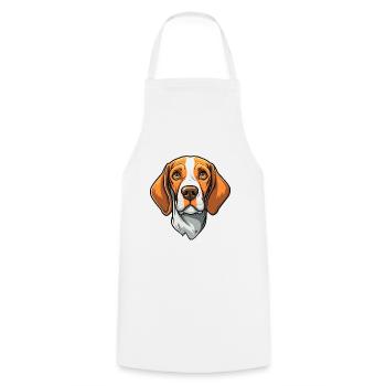 Ariege Pointer Hund Rasse Cartoon Kawaii Illustrati - Kochschürze - Weiß - Vorne - AI Model Male 185 dark (185cm)