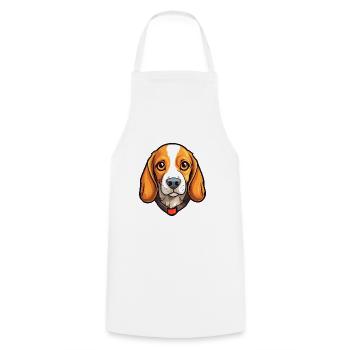 Beagle Hunderasse Cartoon Kawaii Illustration - Kochschürze - Weiß - Vorne - AI Model Male 185 dark (185cm)