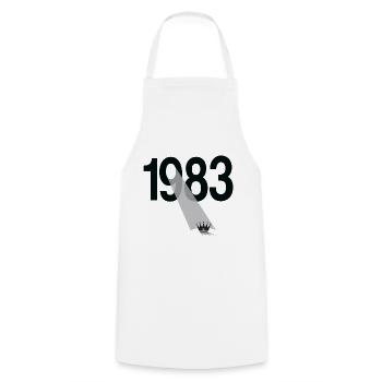 1983 41e anniversaire - Tablier de cuisine - blanc - Devant - AI Model Male 185 dark (185cm)