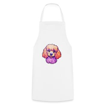 Miniatur-Pudel Hunderasse Cartoon Kawaii Illustra - Kochschürze - Weiß - Vorne - AI Model Male 185 dark (185cm)