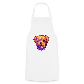 Norfolk Terrier Hunderasse Cartoon Kawaii Illustrat - Kochschürze - Weiß - Vorne - AI Model Male 185 dark (185cm)