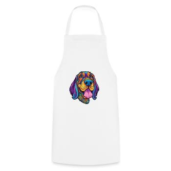 Majestic Tree Hound Dog Breed Cartoon Kawaii Illus - Cooking Apron - white - Front - AI Model Male 185 dark (185cm)