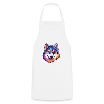 Husky chien race Cartoon Kawaii Illustration - Tablier de cuisine - blanc - Devant - AI Model Male 185 dark (185cm)