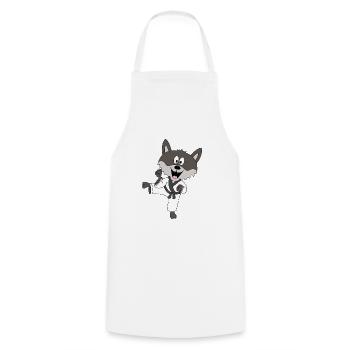 WOLF - KARATE - SPORT - SELBSTVERTEIDIGUNG - Kochschürze - Weiß - Vorne - AI Model Male 185 dark (185cm)