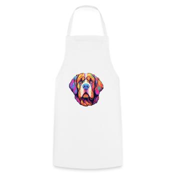 St Bernard chien race Cartoon Kawaii Illustration - Tablier de cuisine - blanc - Devant - AI Model Male 185 dark (185cm)