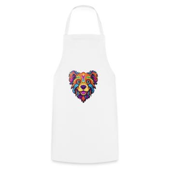 Taigan Kyrgyz Taighany Dog Breed Cartoon Kawaii Il - Cooking Apron - white - Front - AI Model Male 185 dark (185cm)