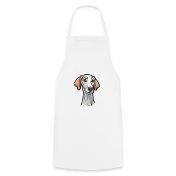 Sloughi Hunderasse Cartoon Kawaii Illustration - Kochschürze - Weiß - Vorne - AI Model Male 185 dark (185cm)