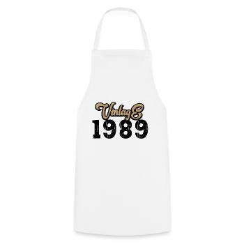 Millésime 1989 - Tablier de cuisine - blanc - Devant - AI Model Male 185 dark (185cm)