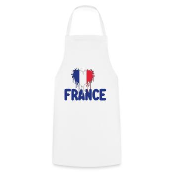 love france - Tablier de cuisine - blanc - Devant - AI Model Male 185 dark (185cm)