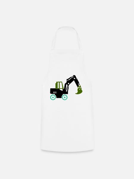 bagger - Kochschürze - Weiß