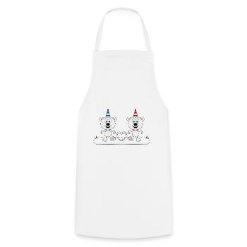 SCHNEE - HERZ - LIEBE - EISBÄREN - EISBÄR - LOVE - Kochschürze - Weiß - Vorne - AI Model Male 185 dark (185cm)