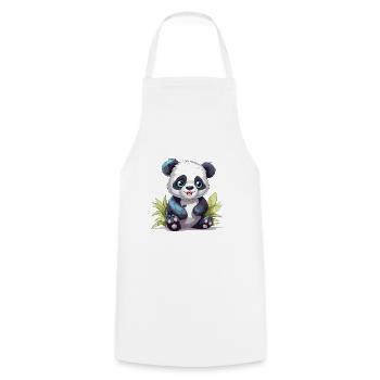 Mignon Panda Aquarelle Colorée Dessin Animé Kawaii Anim - Tablier de cuisine - blanc - Devant - AI Model Male 185 dark (185cm)