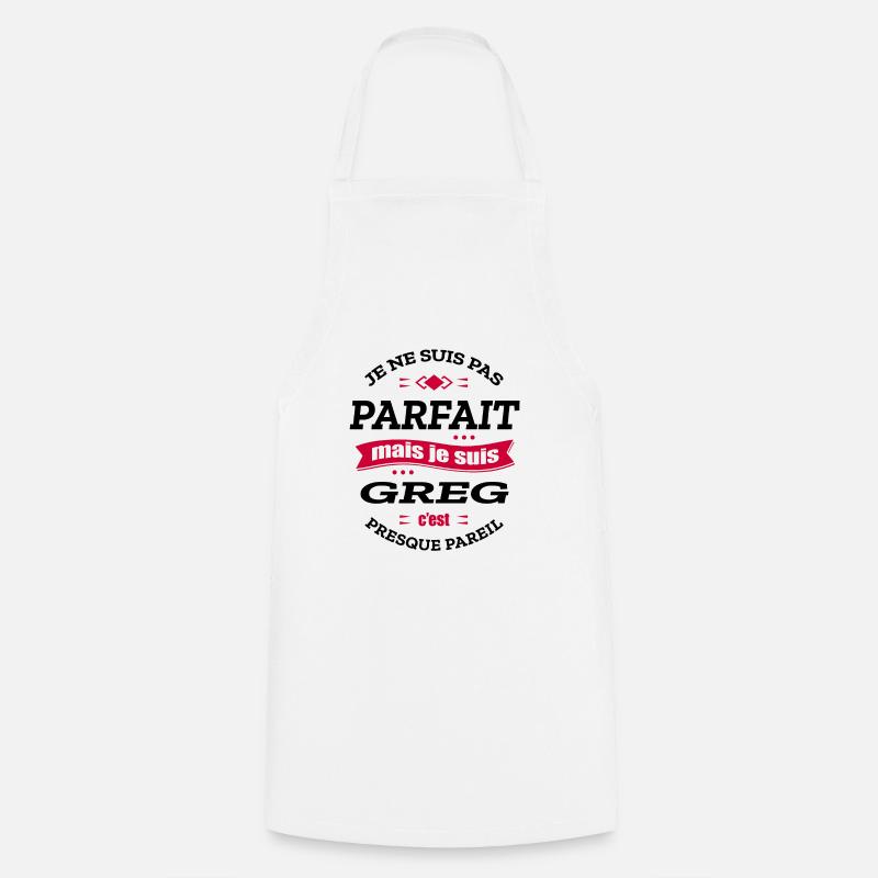 GREG PARFAIT - PRENOM GREG - Tablier de cuisine - blanc